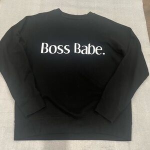 [M/L]Brunette The Label “Boss Babe”Black Sweatshirt